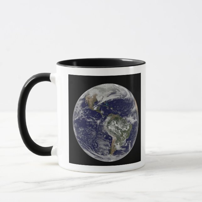 Taza Tierra completa mostrando América del Norte y Amér (Izquierda)