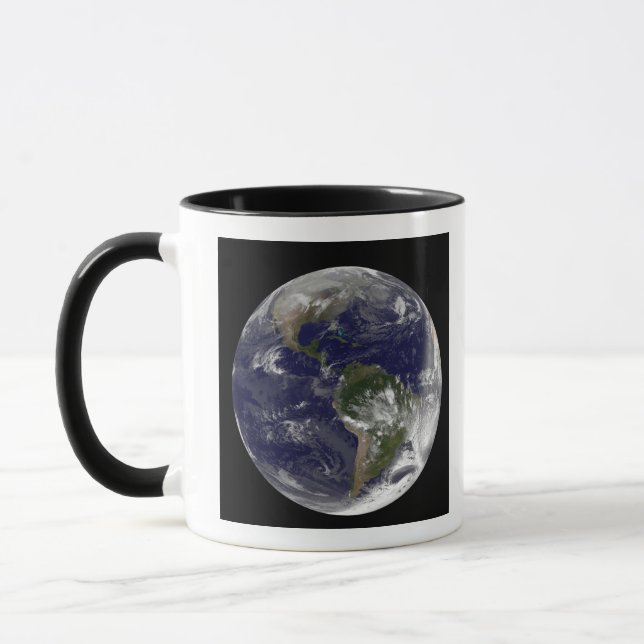 Taza Tierra completa mostrando América del Norte y Amér (Izquierda)