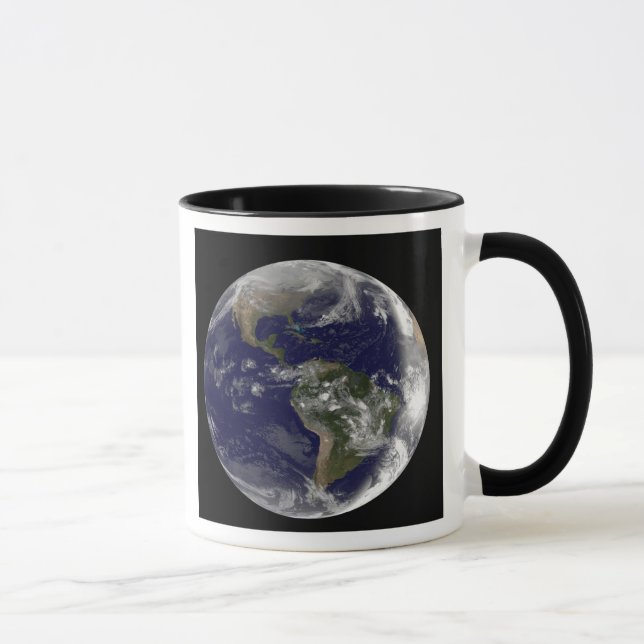 Taza Tierra completa mostrando América del Norte y Amér (Derecha)