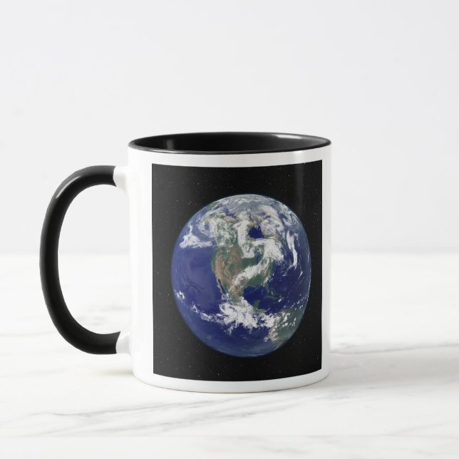 Taza Tierra completamente iluminada centrada en América (Izquierda)
