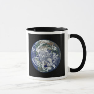 Taza Tierra completamente iluminada centrada en el Polo