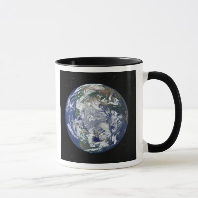 Taza Tierra completamente iluminada centrada en el Polo (Derecha)