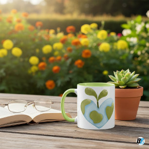 Taza Tierra con forma de corazón con brote Eco Amor Ele