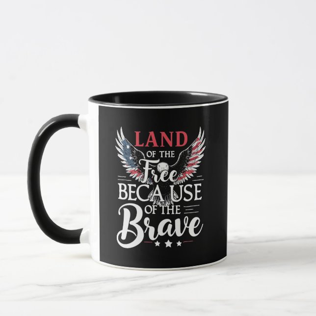 Taza Tierra de los libres por el valiente veterano (Izquierda)