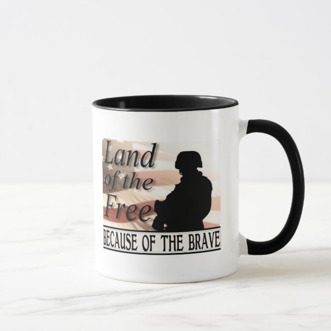 Taza Tierra del libre debido al valiente (Derecha)