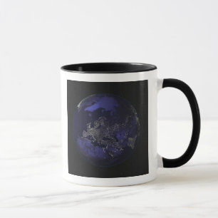 Taza Tierra llena en la noche que muestra las luces 3