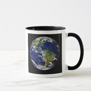 Taza Tierra llena que muestra el hemisferio occidental