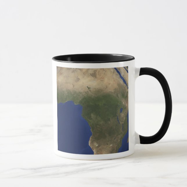 Taza Tierra mostrando cobertura terrestre sobre África (Derecha)
