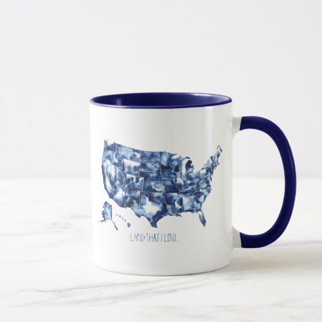 Taza Tierra que amo - Mapa de Estados Unidos (Derecha)