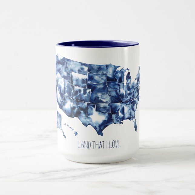 Taza Tierra que amo - Mapa de Estados Unidos (Centro)