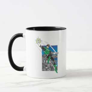 Taza Tierras verdes de la linterna en ciudad