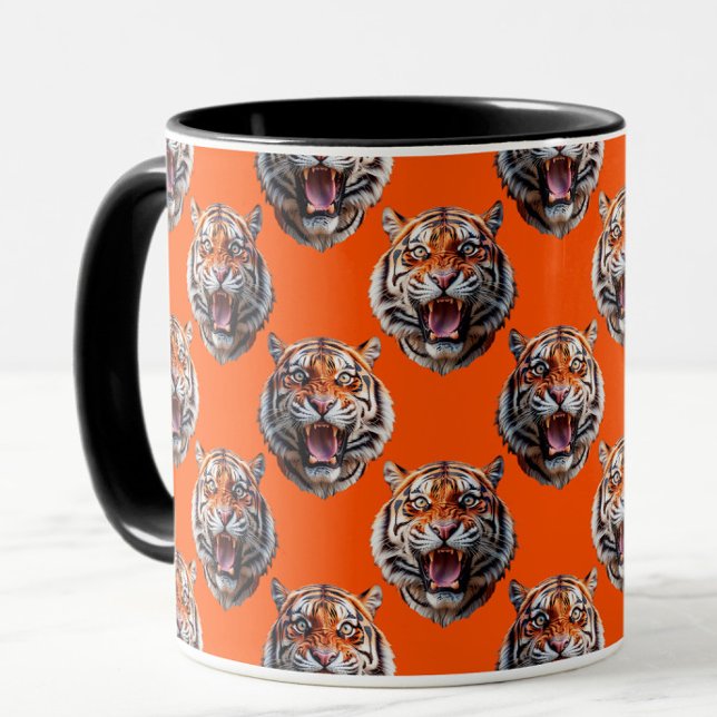 Taza Tiger Head Pattern Design Orange  (Subido por el creador)