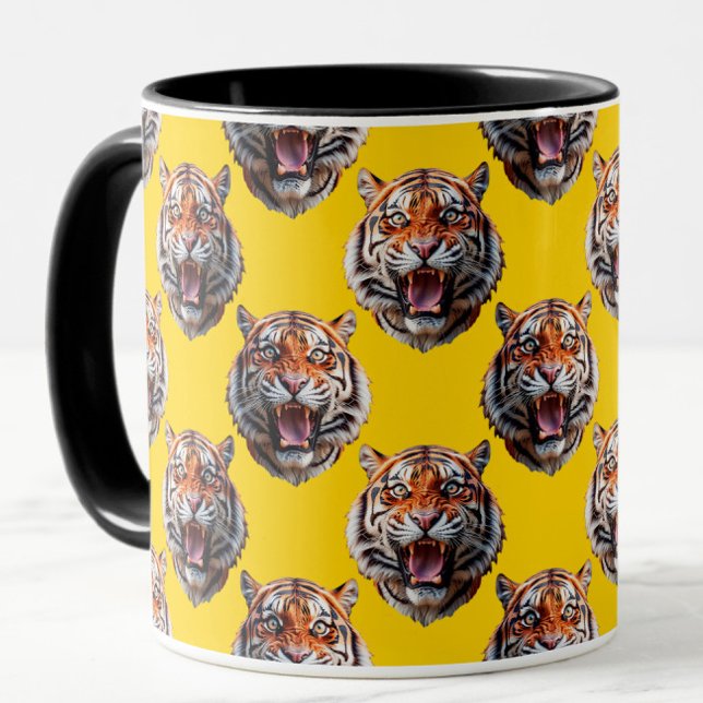 Taza Tiger Head Pattern Design Yellow  (Subido por el creador)