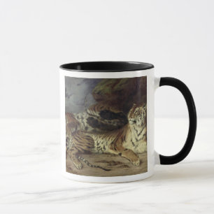 Taza Tigre joven que juega con su madre, 1830 (aceite