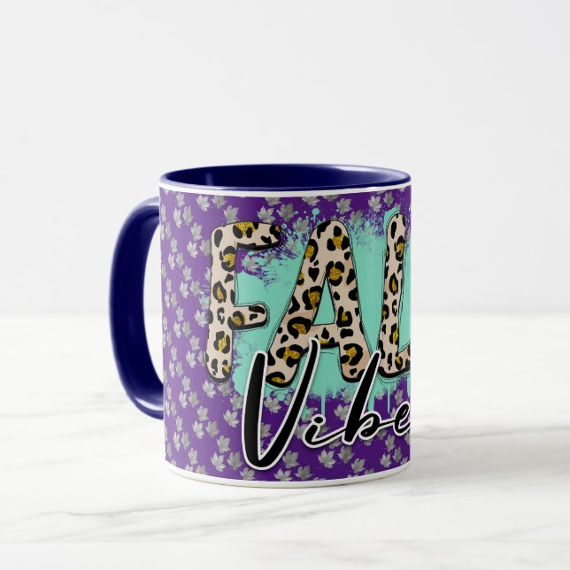 Taza Tigre morado de moda otoño (Anverso izquierdo)