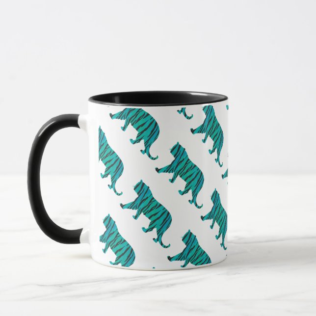Taza Tigre negro e impresión Verde azulada (Izquierda)