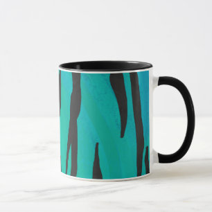 Taza Tigre negro e impresión Verde azulada