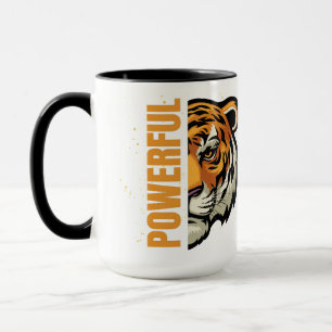 Taza Tigre Powerful con asa e interior en negro