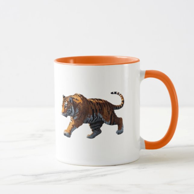 Taza Tigre puissant en mouvements, pixel art.  (Derecha)