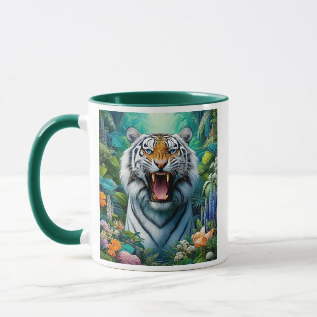 Taza Tigre rugissant au milieu de la jungle. (Izquierda)