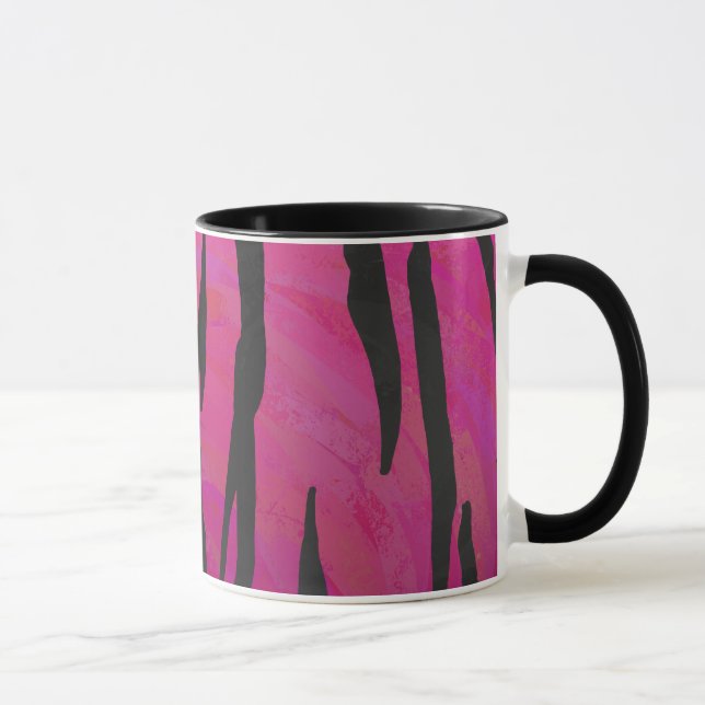 Taza Tigres de impresión rosada y negra caliente (Derecha)