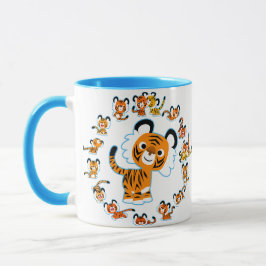 Taza Tigres Personalizados divertidos Mandala (azul) Mu