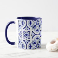 Tile Blue & White Talavera Tile Look Mug