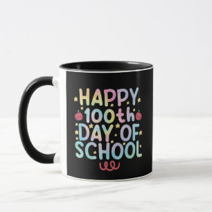 Taza Tinte Tie Dye Feliz 100º Día De Escuela Profesor E