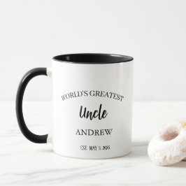 Taza Tío más grande del mundo con nombre y fecha