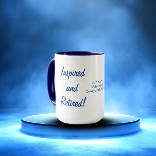 Taza Tipografía Adorable de Jubilación Azul Personaliza