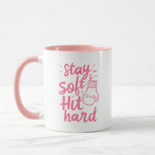 Taza Tipografía Adorable Rosa Mantén Te Suave Golpea Fu