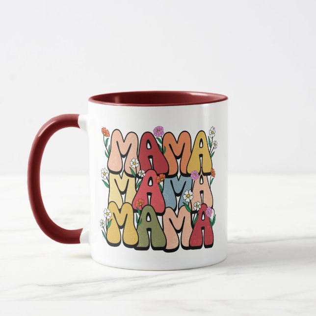 Taza Tipografía apilada "Mama" Boho (Izquierda)