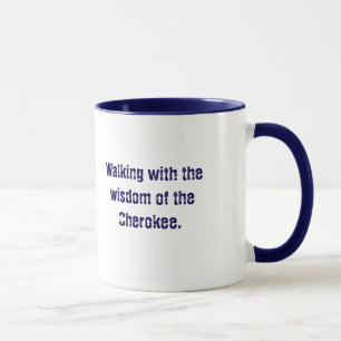 Taza Tipografía azul de la marina Cherokee diciendo caf