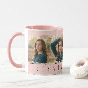 Taza Tipografía Collage de Joven Muchacha