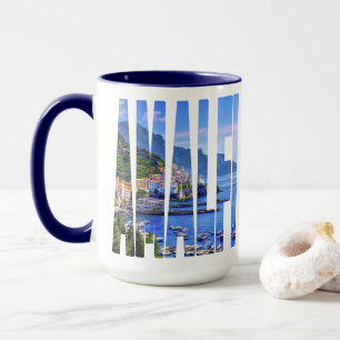 Taza Tipografía colorida de la foto de Amalfi Italia