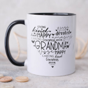 Taza Tipografía Corazón Abuela