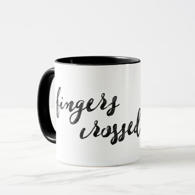 Taza Tipografía cruzada por dedos (Anverso izquierdo)