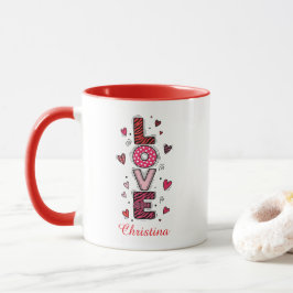 Taza Tipografía de Amor Moderno Día de San Valentín Nom