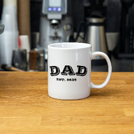 Taza Tipografía de Año de Establecimiento de Papá Nuevo