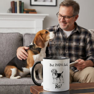 Taza Tipografía de Beagle negro/blanco lindo Personaliz