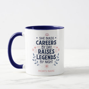 Taza Tipografía de cita de mamá editable – Carrera y am