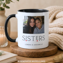 Tipografía de corazón de hermanas Foto Blanca