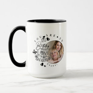 Taza Tipografía de Cumpleaños de Hija Moderna y Elegant