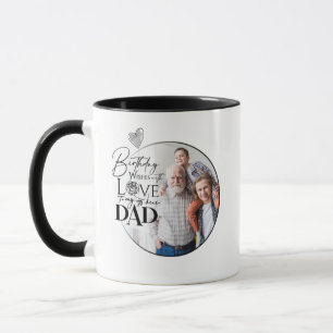 Taza Tipografía de Cumpleaños para Papá Minimalista Fot