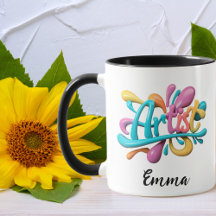 Tipografía de escritura artística, colorida, moder