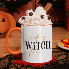 Taza Tipografía de Halloween de la diversión de la bruj