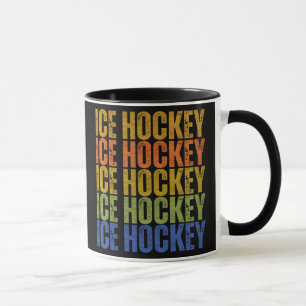 Taza Tipografía de hockey sobre hielo