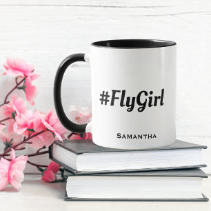 Taza Tipografía de la chica mosca, Personalizado simple