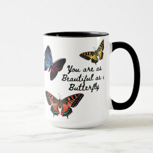 Taza Tipografía de moda regalo de verano de mariposa co