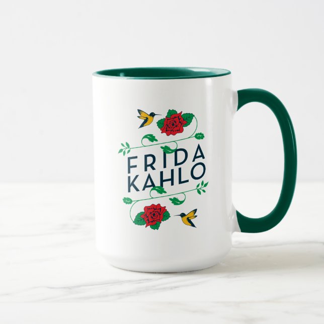 Taza Tipografía floral de Frida Kahlo el | (Derecha)